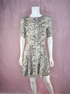 Reformation Womens Snake Print Mini Dress Size 8 A-Line
